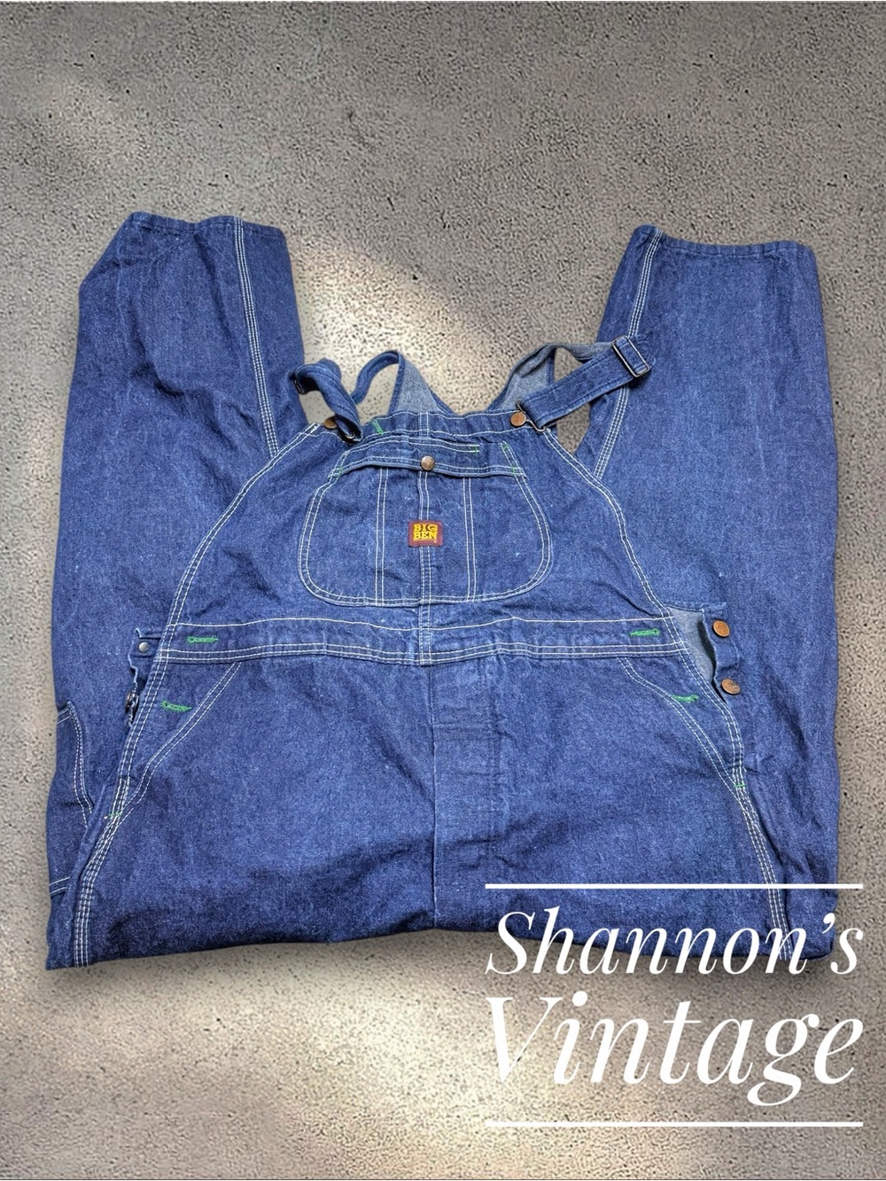 Big Ben VNTG made in USA sz 40 x 30 Denim Bib Overalls A9